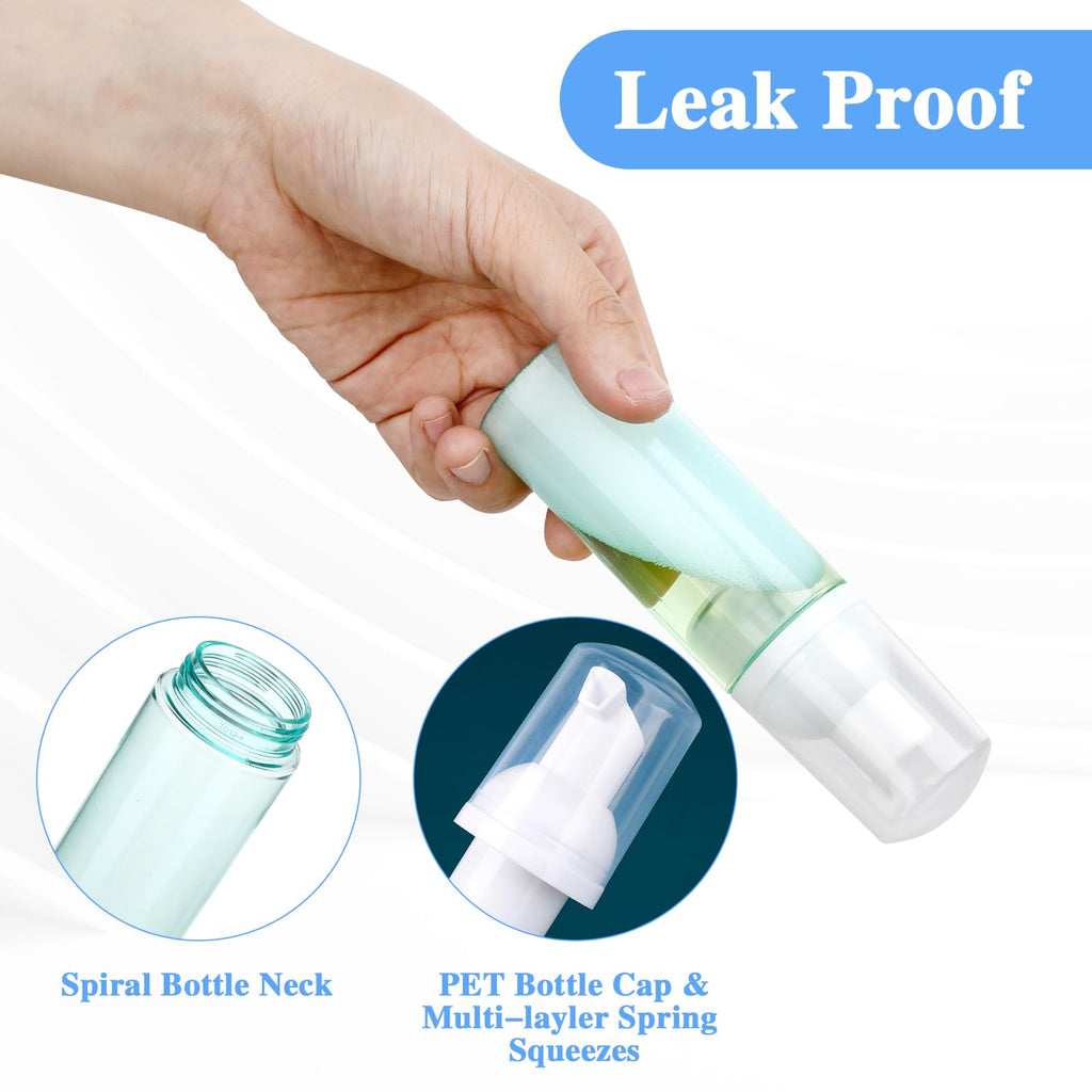 2 Pack Foam Pump Bottle Travel 50 ml/1.7 oz Small Size Mousse Foam Soap Dispenser Clear Plastic Foaming Soap Dispenser Mini Empty Refillable Pump - image 5