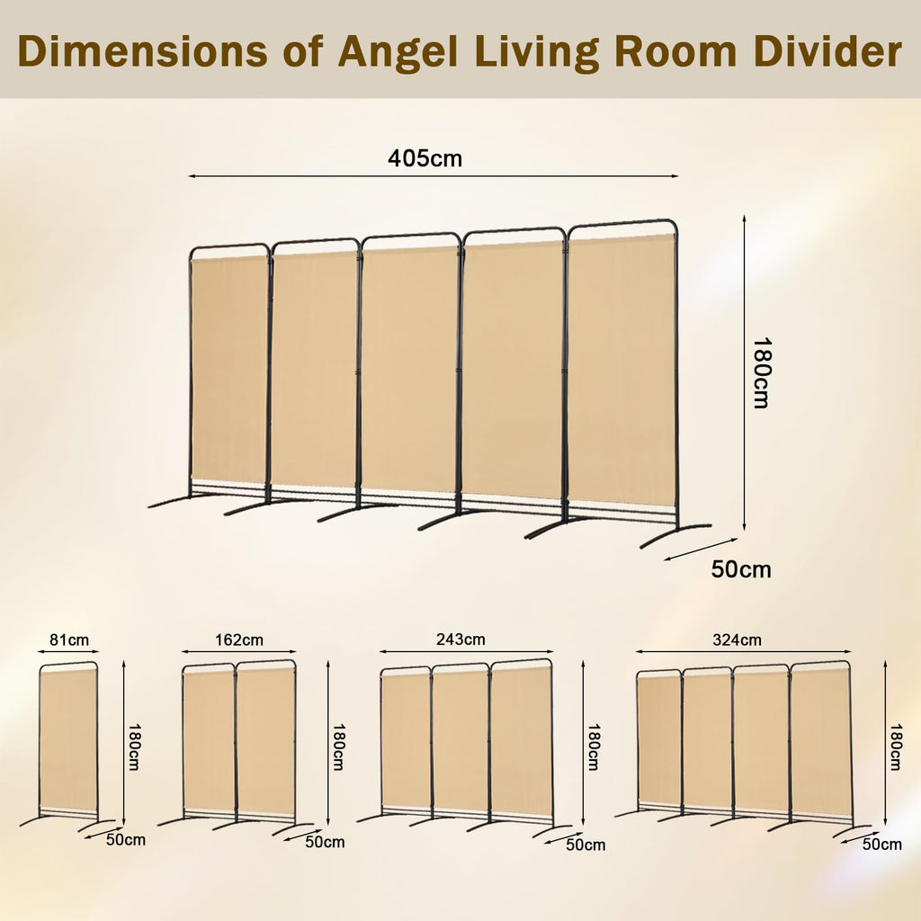 Angel Living 1 Panel Room Divider, Privacy Screen Composed of Polyester Fabric and Sturdy Iron Frame - image 3
