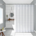 Jolof Store White Striped PEVA Shower Curtain – Anti-Mould & Washable