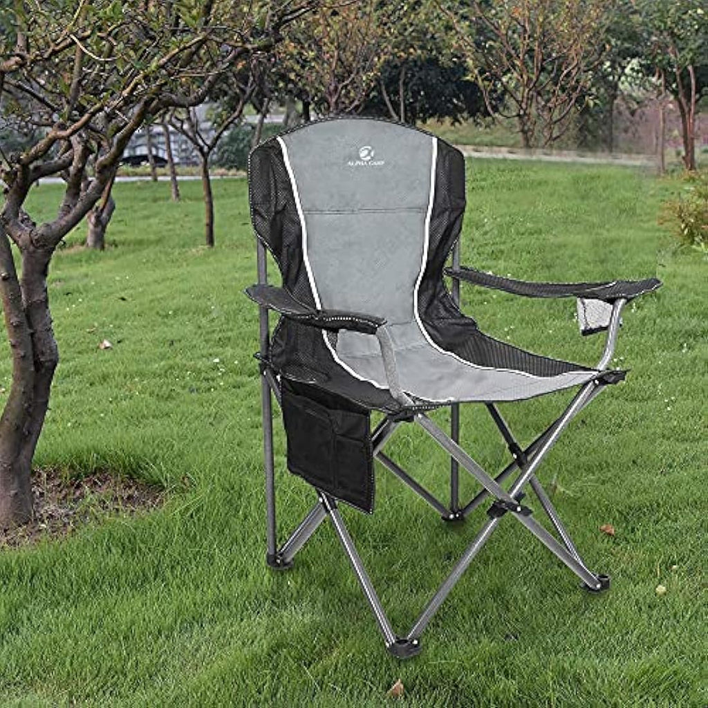 LET'S CAMP Heavy Duty Folding Camping Chair | XL 160kg Capacity