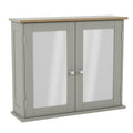 Bath Vida Priano Mirrored Bathroom Cabinet - Grey & Oak Wall Cupboard