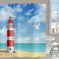 Hnmdmyi Lighthouse Shower Curtain | Waterproof Polyester Nautical Decor