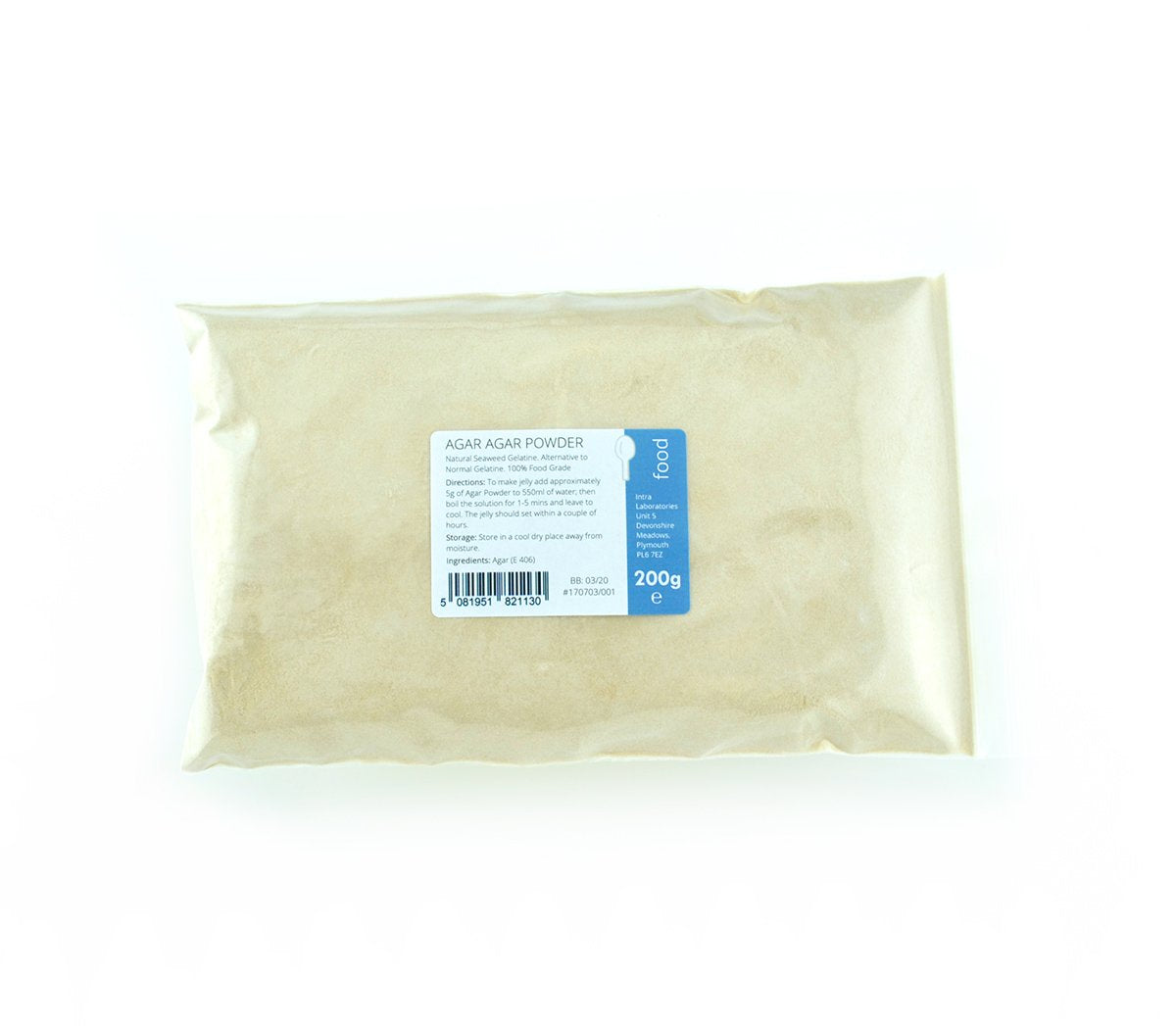Agar Agar Powder 200g - Vegan Food Grade Thickening Agent