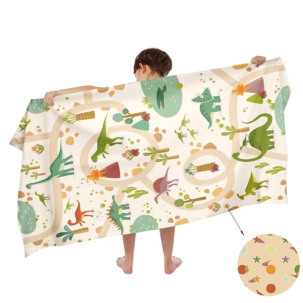 Ulticool Dinosaur Microfibre Children's Towel – Quick-Drying Beach Towel