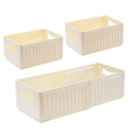ZLLkeji Plastic Storage Baskets adjustable Cupboard Organizer Basket Storage Bin for Kitchen, Cupboard, Office, Bathroom