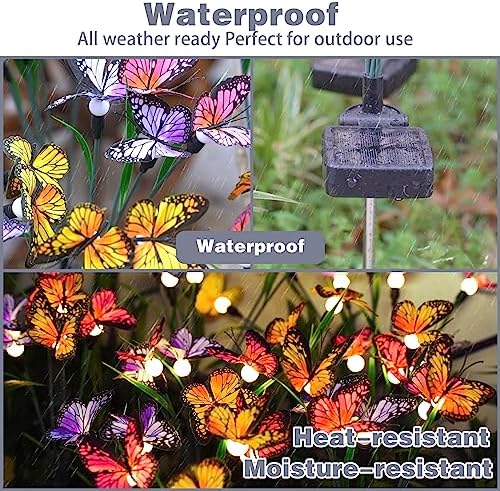 Jolof Store Solar Butterfly Garden Lights – Swaying Outdoor Decor (4 Pack)