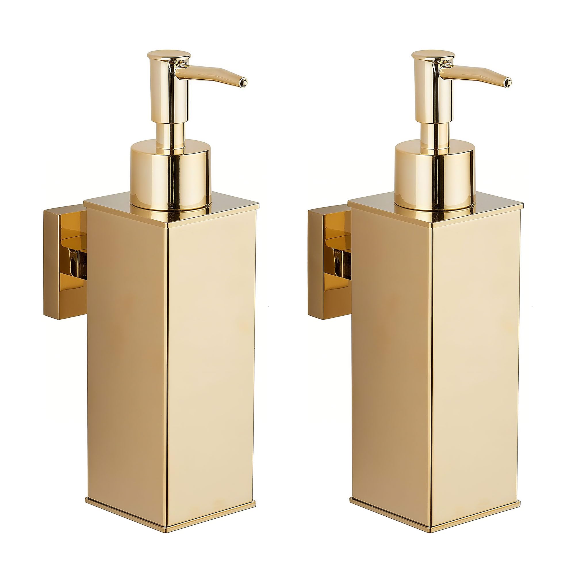 BGL Wall Mounted Soap Dispensers 2 Pack | Gold Stainless Steel
