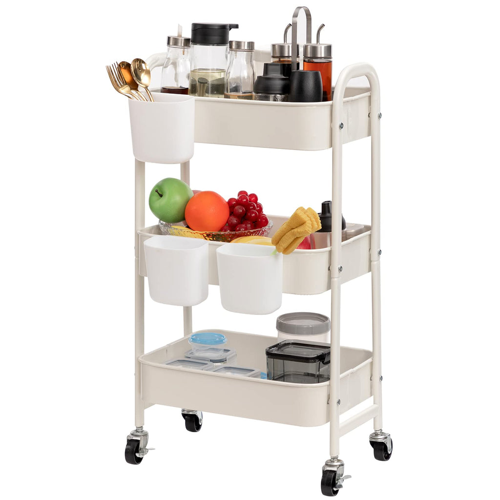 DOEWORKS Storage Trolley on Wheels Metal Kitchen Trolley Craft Trolleys - image 1