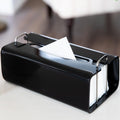 Acrylic Tissue Box Holder – Modern Glossy Black & Silver Metal