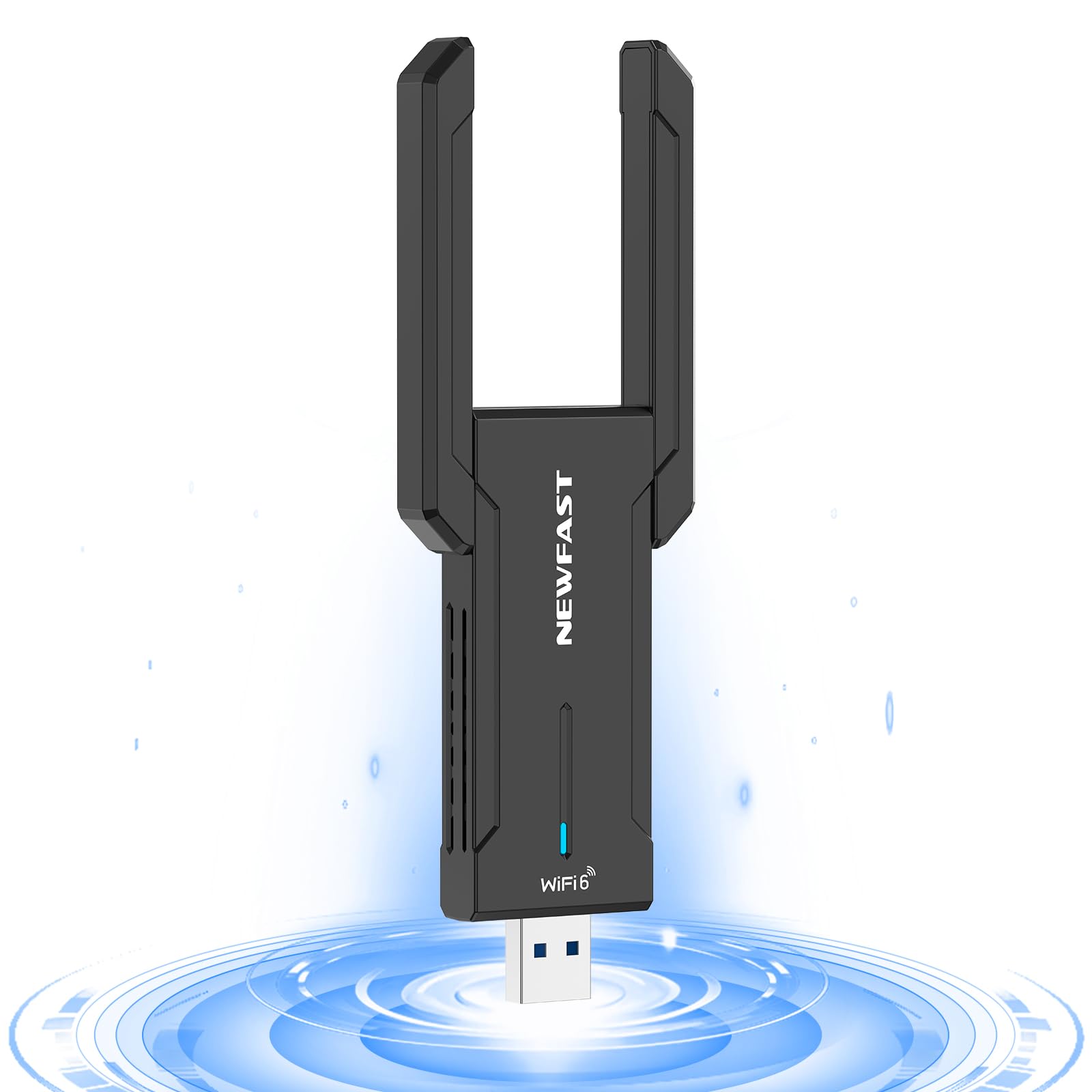 NEWFAST AXE5400 WiFi 6E USB Adapter | Tri-Band Wireless Dongle for PC