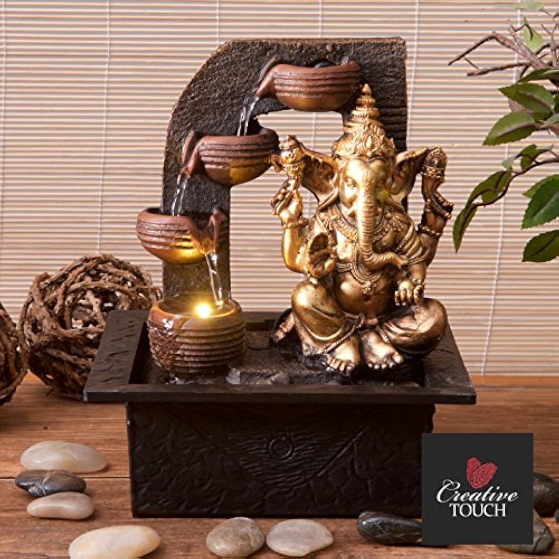 Ganesha Indoor Water Fountain with LED Light - 25cm