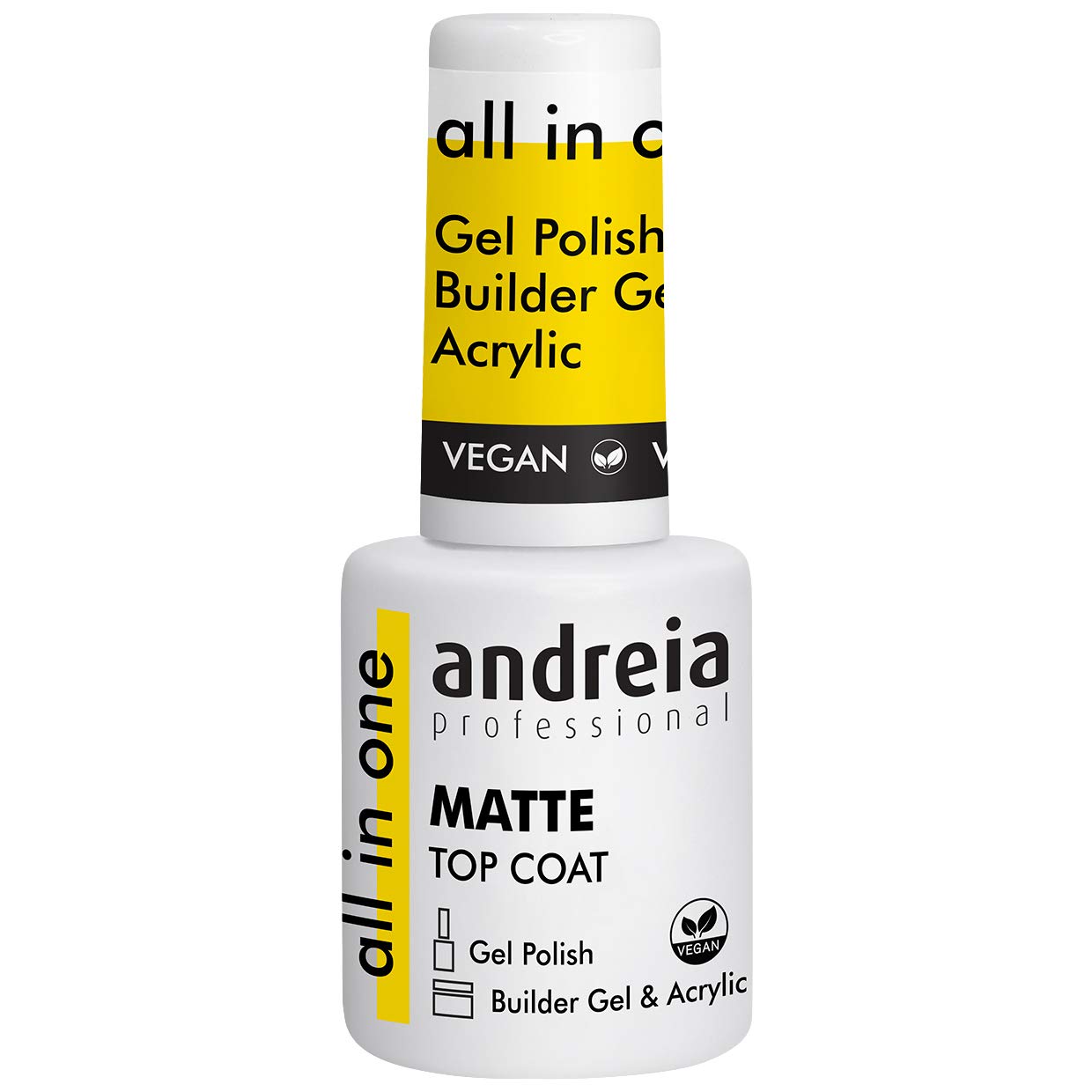 Andreia Professional Matte Top Coat – No Wipe Vegan Gel Polish, 10.5 ml