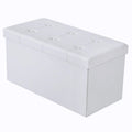 BRIAN & DANY Faux Leather Folding Storage Ottoman Bench - White