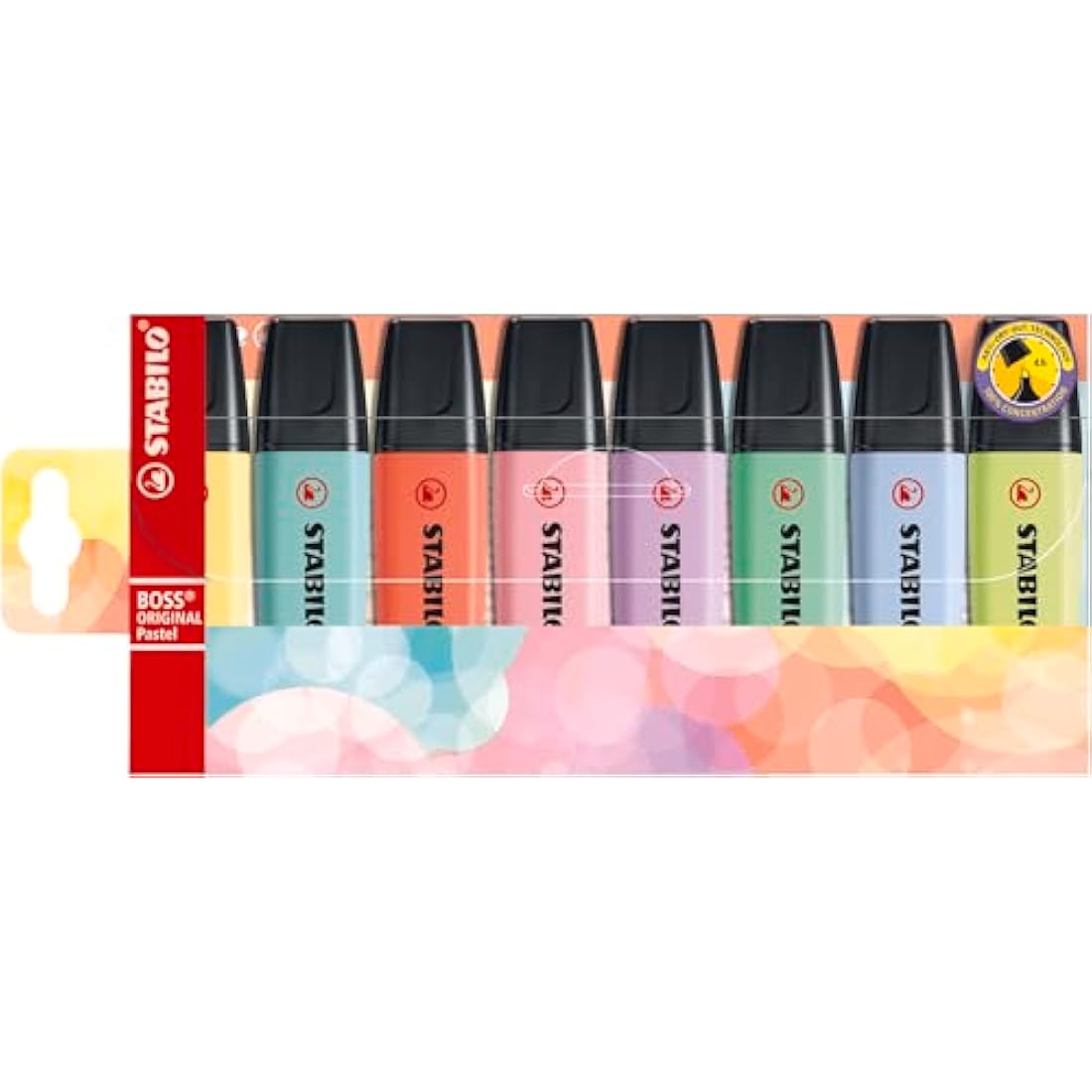 STABILO BOSS ORIGINAL Pastel Highlighters | Chisel Tip | Pack of 8