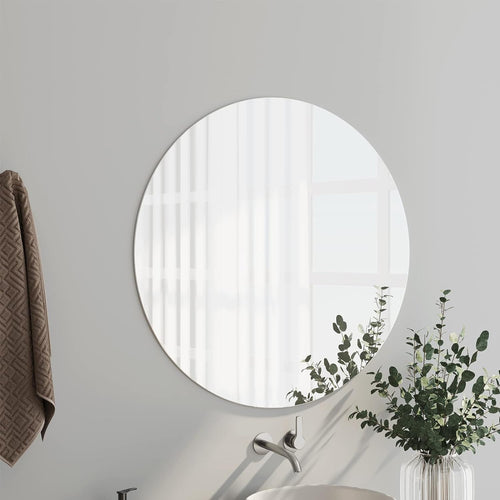 Dripex Frameless Round Wall Mirror | 50cm Polished Edge Bathroom Mirror