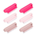 Larcele 6pcs Double Sided Nail Brush Set | Plastic Hand Scrubber - Pink