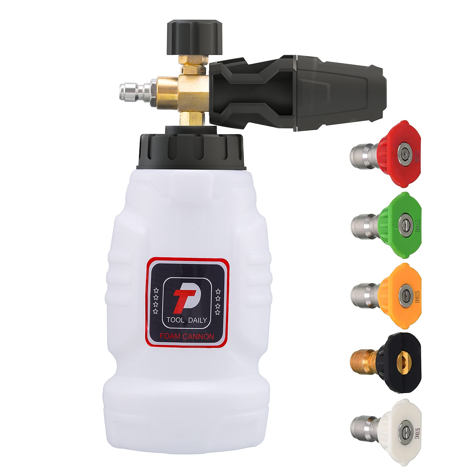 Tool Daily Foam Cannon | 1/4 Inch Quick Connect with 5 Nozzles | 1 Liter