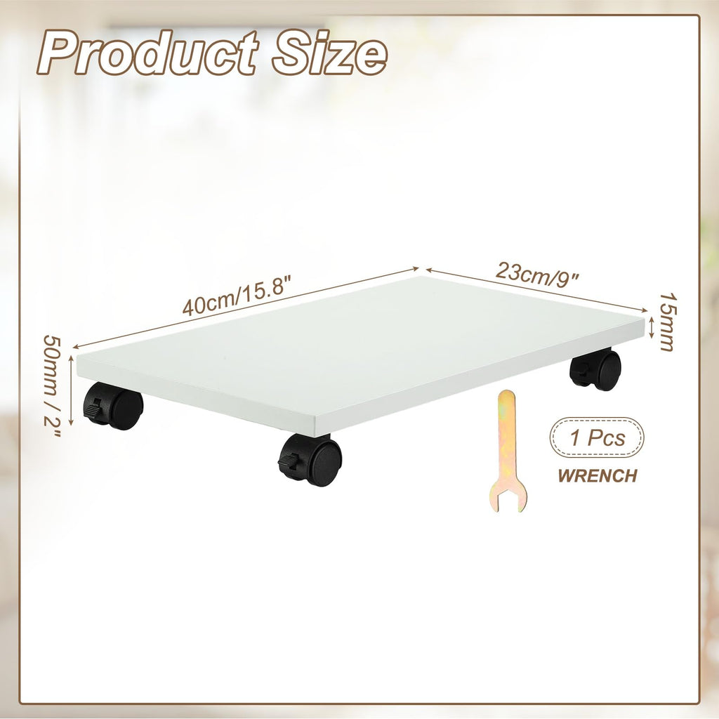 PATIKIL 9x16in PC Stand, Computer Tower Stand Wood CPU PC Holder Under Desk Mobile Cart 4 Caster Wheel for Floor Carpet Tower ATX Case Printer Potted - image 2