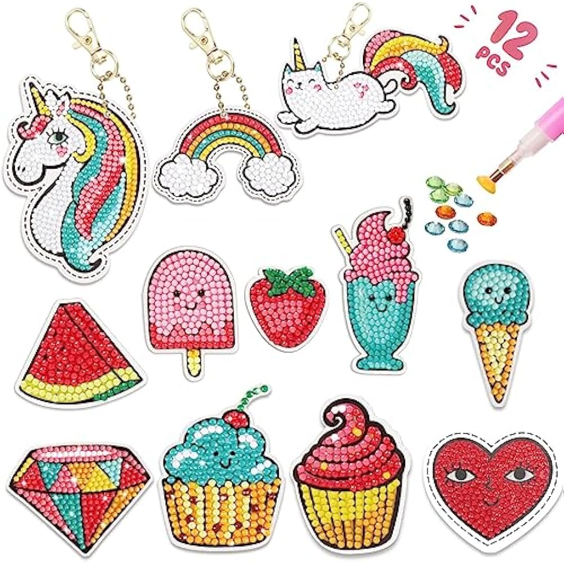 Jolof Store DIY Diamond Painting Keychain Kit - Mosaic Arts and Crafts for Girls