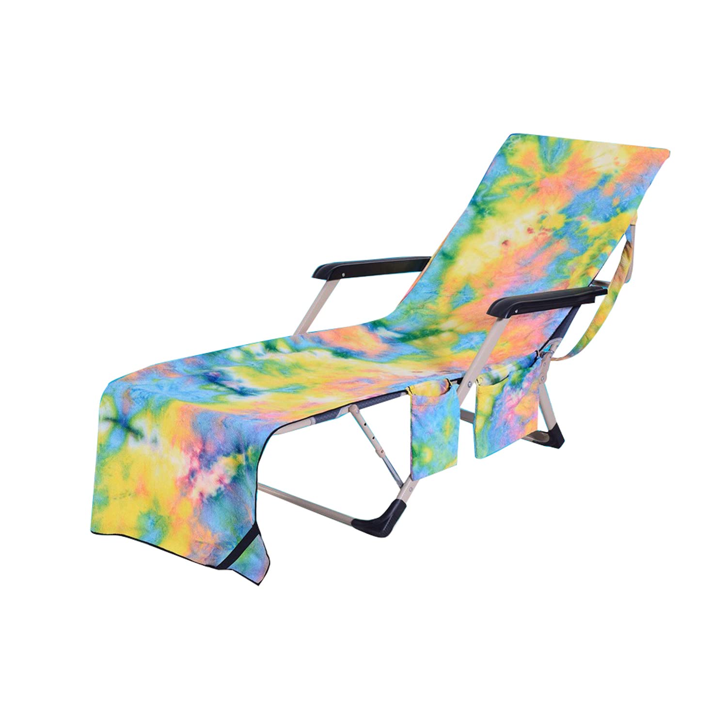 LIKEUDO Microfiber Beach Sun Lounger Cover with Pockets – Quick Dry