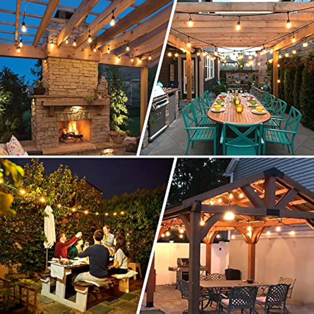 Spacelumen 98FT Outdoor String Lights – 32 S14 LED Bulbs IP65 Waterproof
