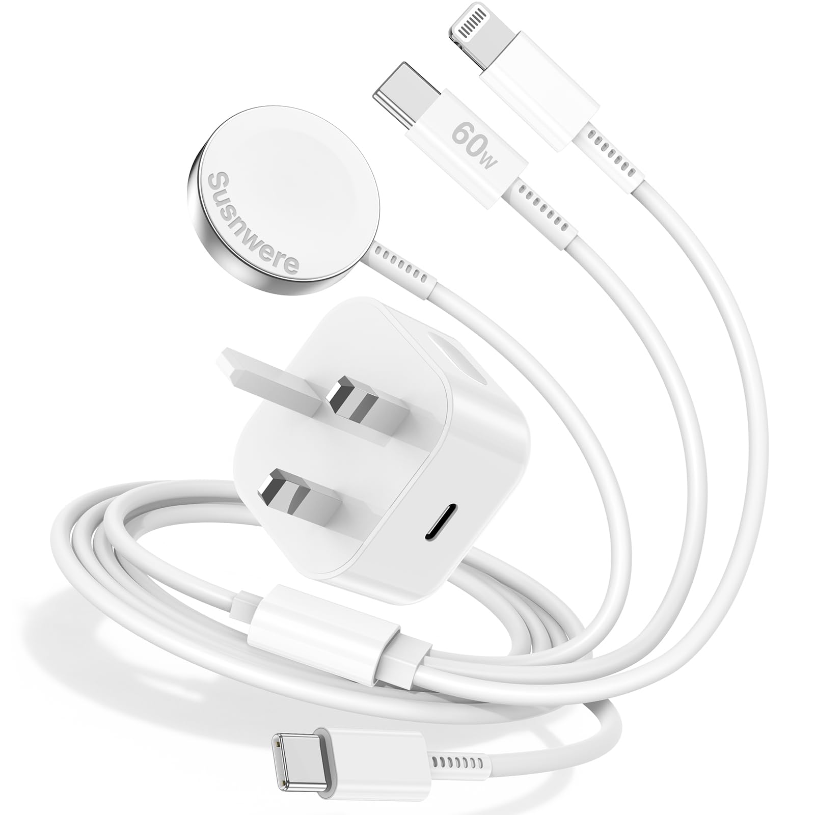 3-in-1 Apple Watch Charger | 20W USB-C Fast Charging Cable