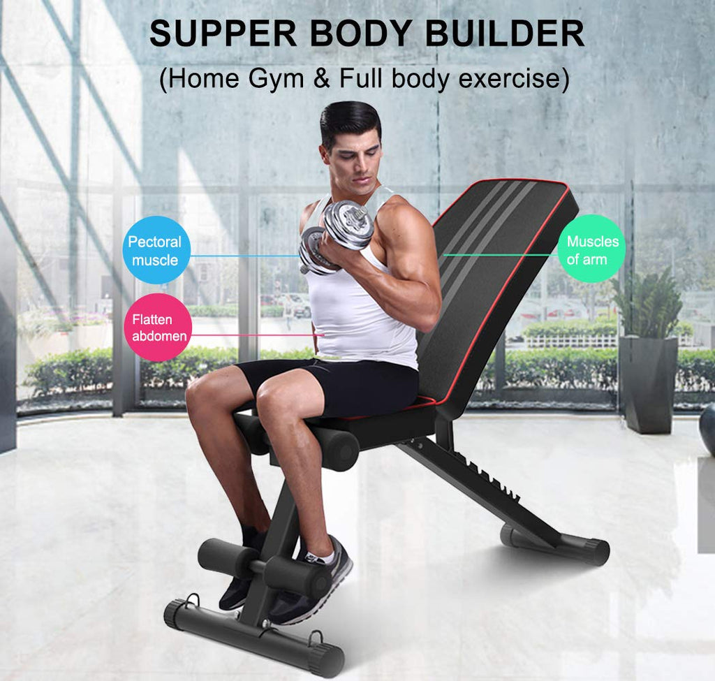 YOLEO Adjustable Weight Bench | Foldable Incline Decline Home Gym