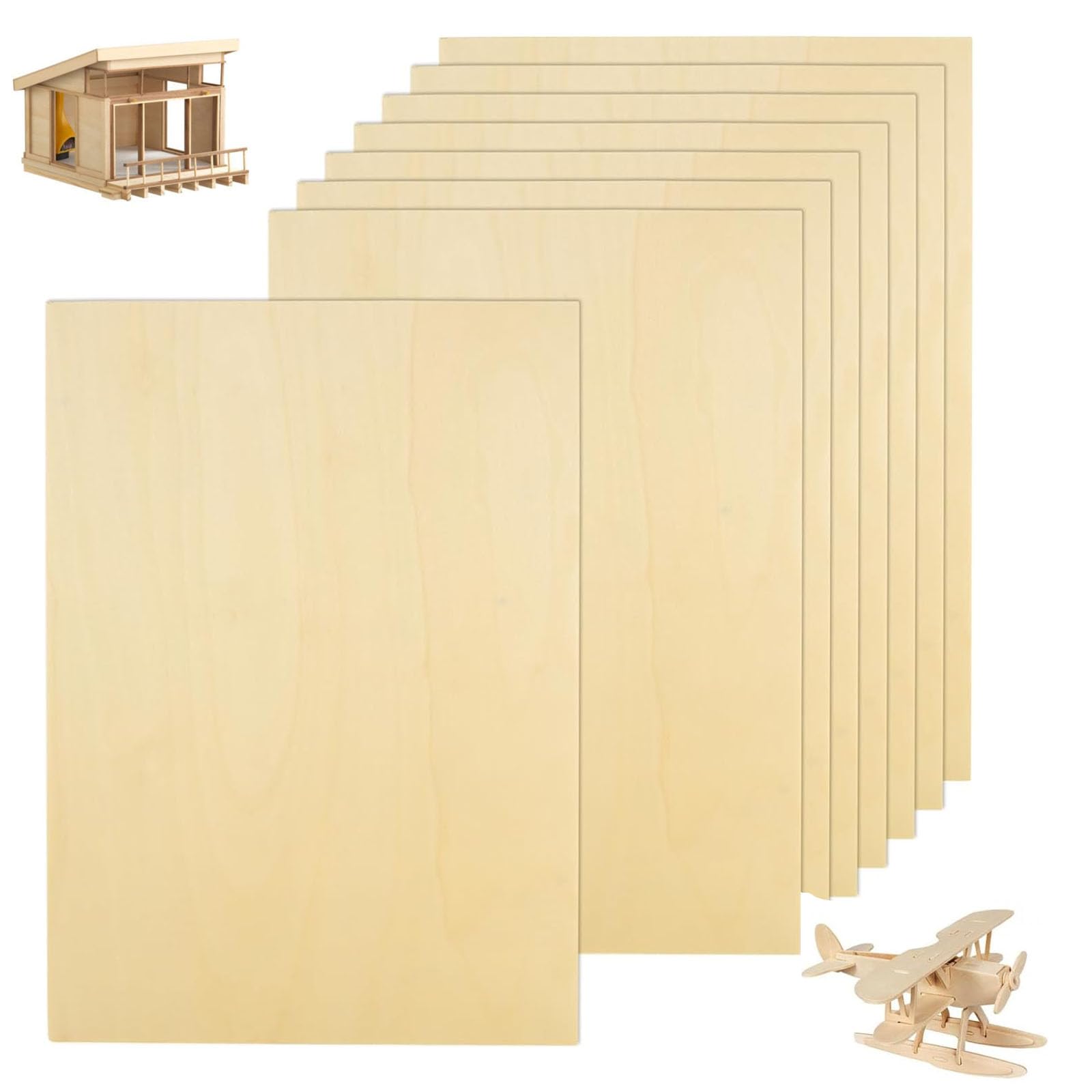 YOUNTHYE 10PCS Basswood Sheets 3mm | A3 Unfinished Plywood for Laser Crafts
