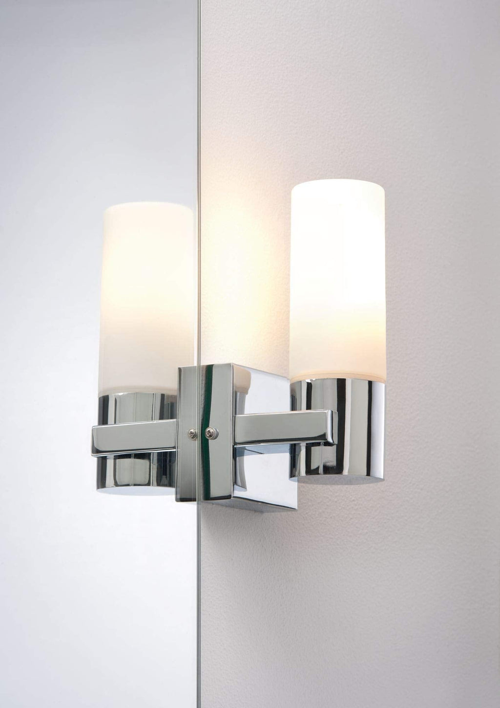 Paulmann Gemini Wall Spotlight 2-Pack | IP44 Chrome & Glass Luminaire