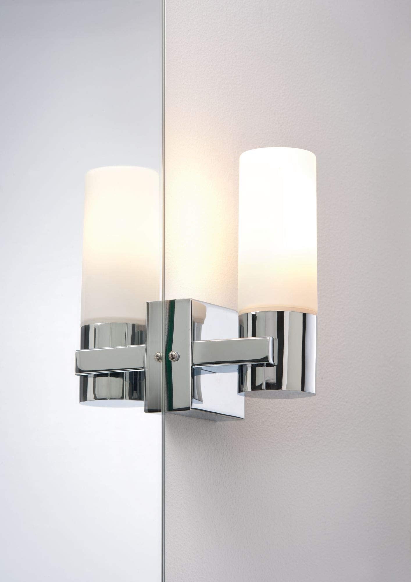 Paulmann Gemini Wall Spotlight 2-Pack | IP44 Chrome & Glass Luminaire