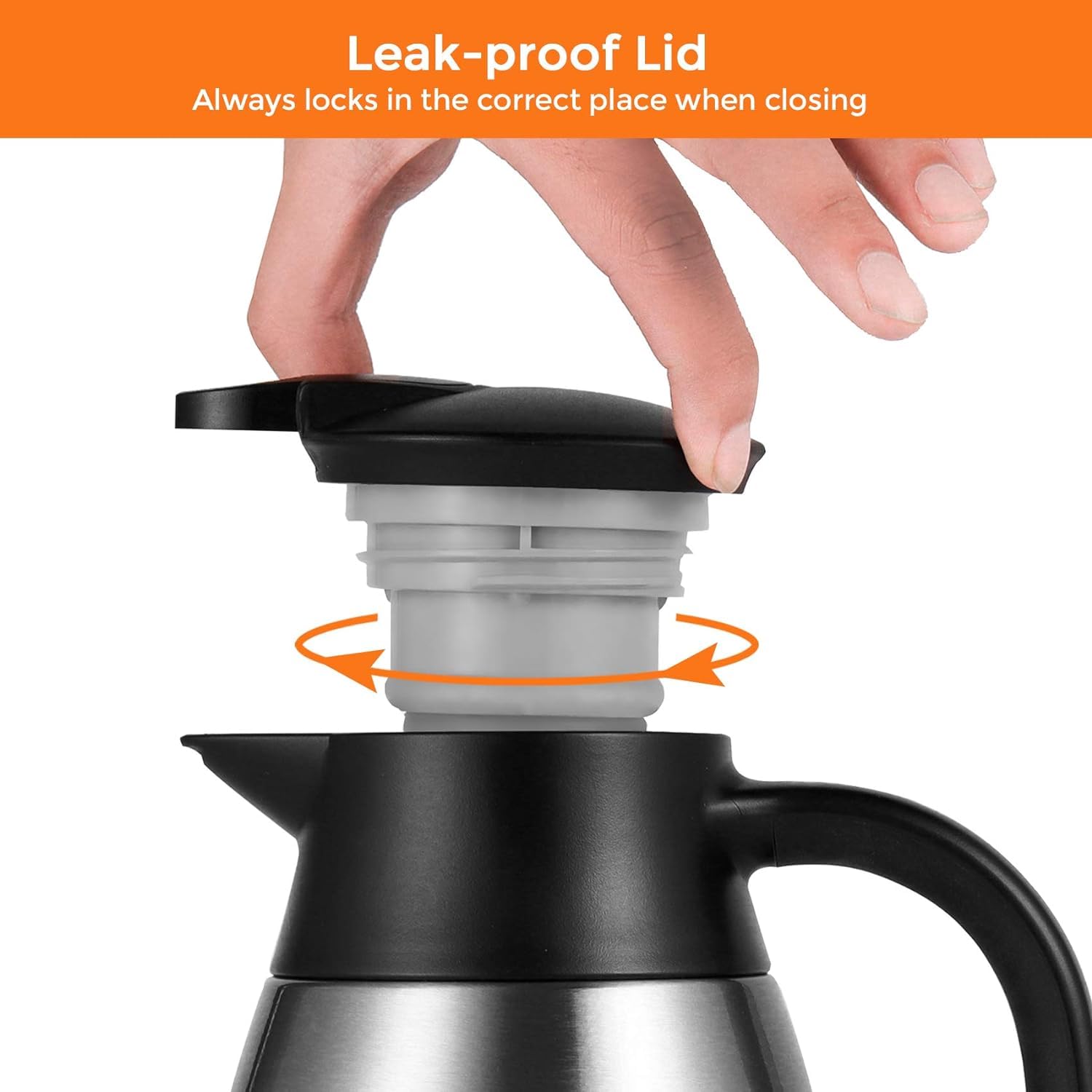 Tiken 2.5L Thermal Coffee Carafe – Stainless Steel Vacuum Insulated Jug