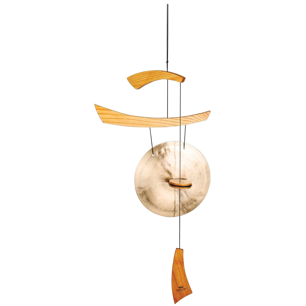 Woodstock Chimes Emperor Gong - 25cm Brass Chime with Ash Wood Finish