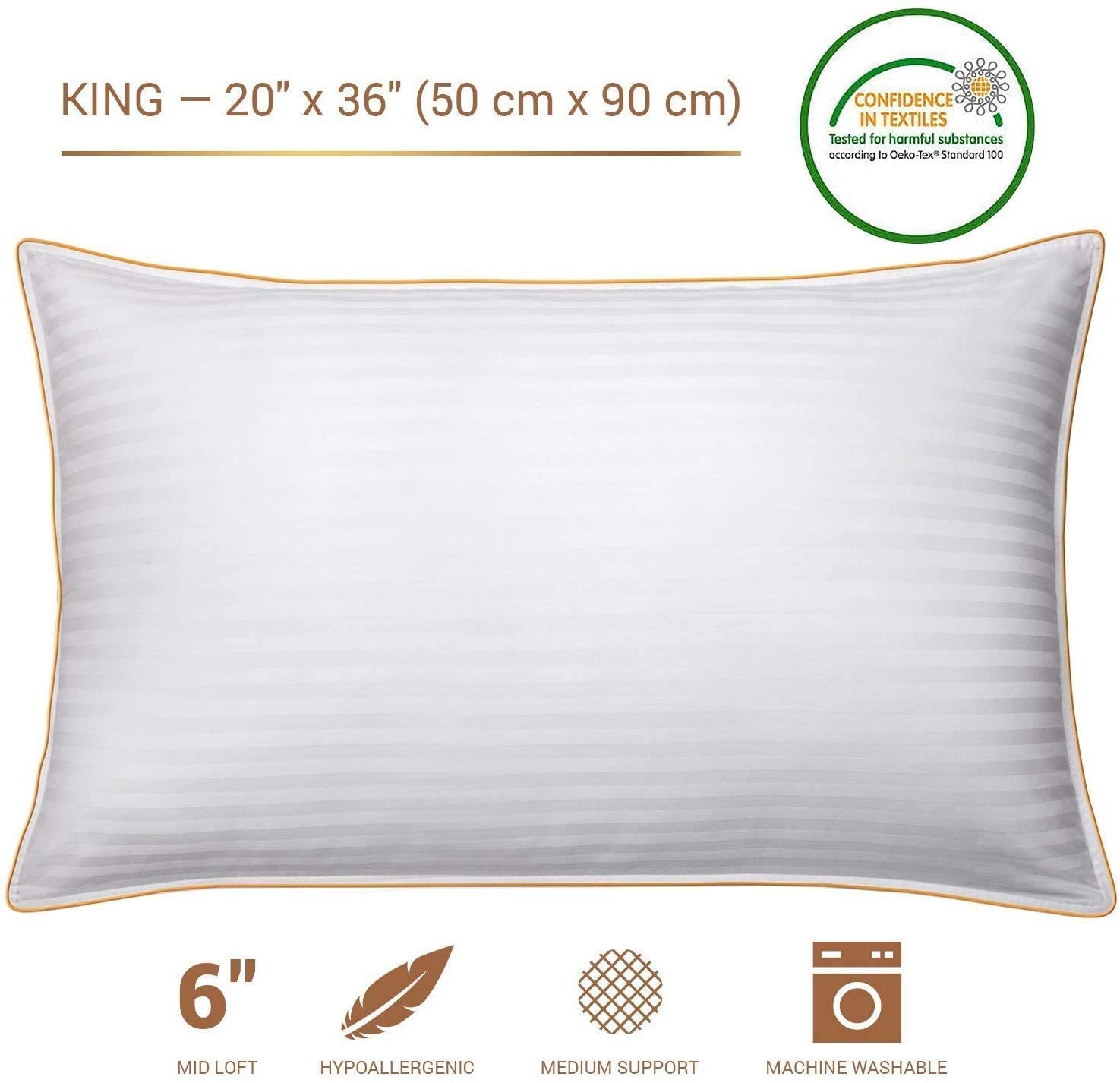 5 Stars United Queen Bed Pillows 2-Pack | Cotton Down Alternative