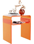 solaround Acrylic Side Table - Modern Nightstand for Bedroom, Orange