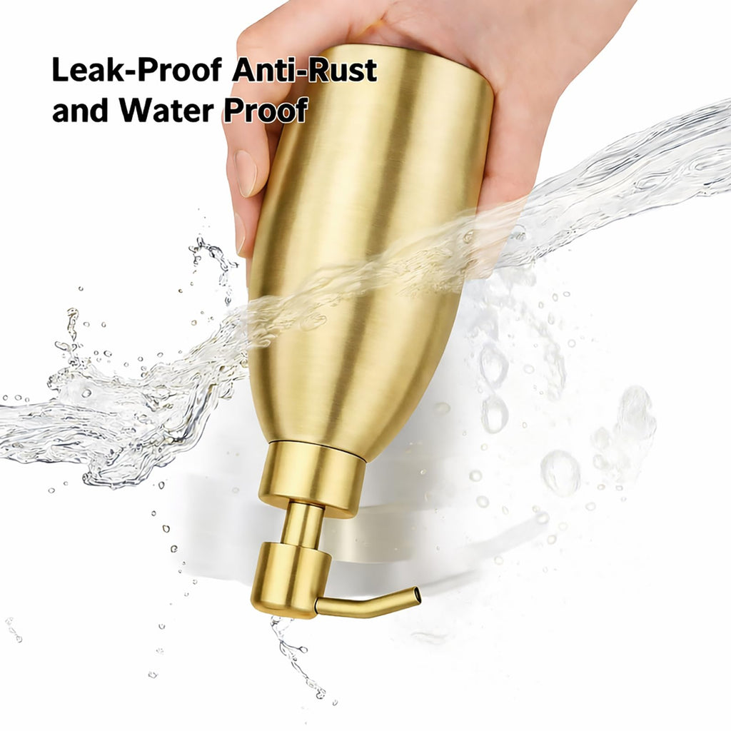 Emarful 304 Stainless Steel Soap Dispenser 16oz Rust-Proof Liquid Soap Pump Bottle for Kitchen or Bathroom Countertop Hand Dish Lotion Leak-Proof - image 5