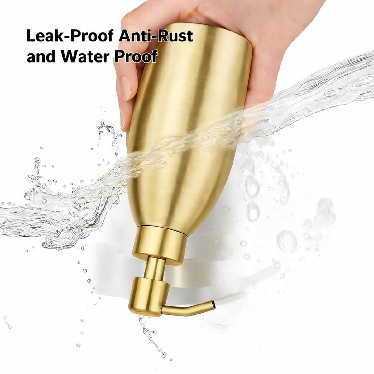 Emarful 304 Stainless Steel Soap Dispenser 16oz Rust-Proof Liquid Soap Pump Bottle for Kitchen or Bathroom Countertop Hand Dish Lotion Leak-Proof - image 5