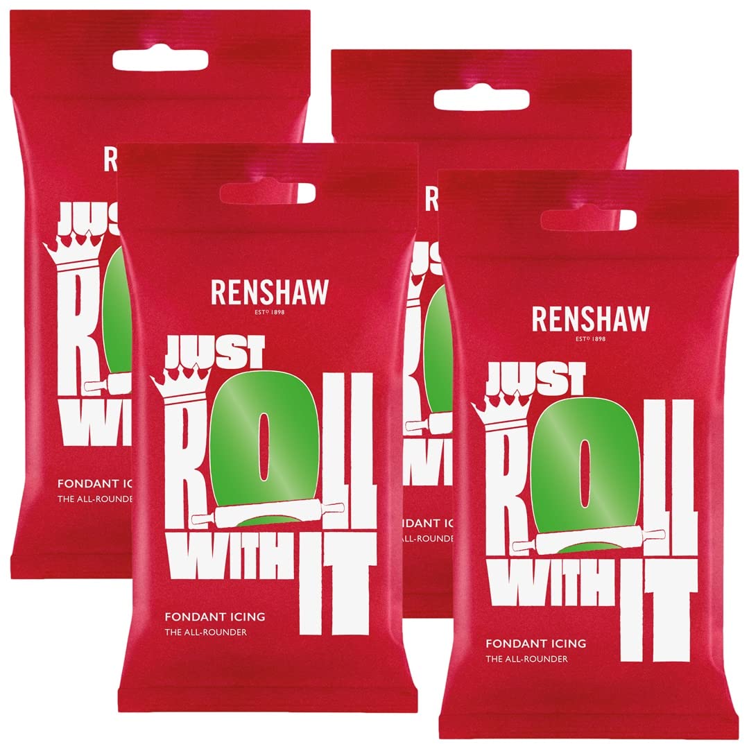 Renshaw Lincoln Green Fondant Icing - 1kg Sugar Paste (4 x 250g)