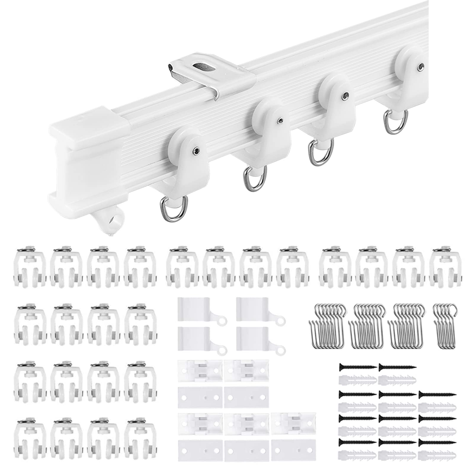 3m Flexible Ceiling Curtain Track | Bendable PVC Rail Mount
