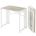 Lutown-Teen Small Folding Desk 90 cm No Assembly Required, Beige