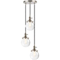 Phansthy 3-Light Cluster Chandelier – Vintage Globe Glass Pendant