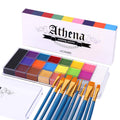 UCANBE Athena Face Body Paint Set - 20 Color Oil-Based Palette with 10 Brushes