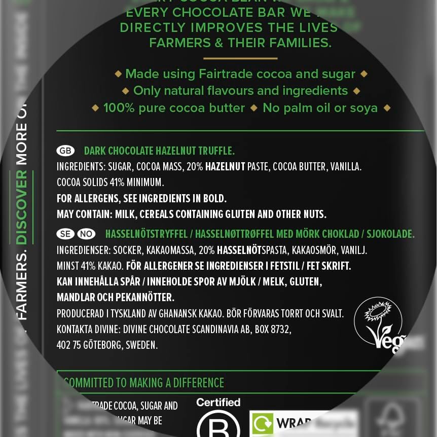 Hazelnut Truffle Chocolate Bar – Fairtrade & Palm Oil Free