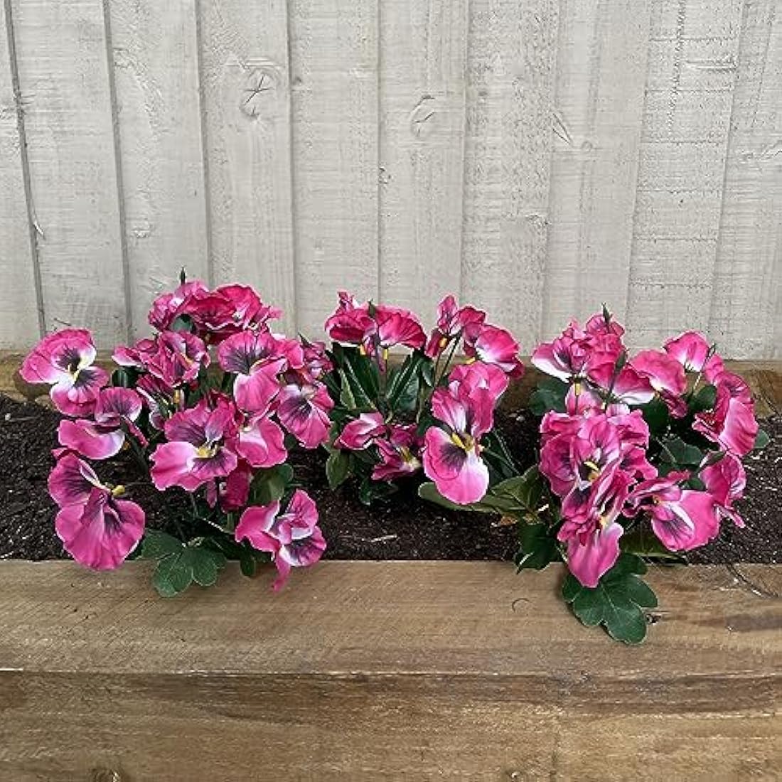 Garden 365 UV Resistant Artificial Pansy Flowers – 5 Pack Pink