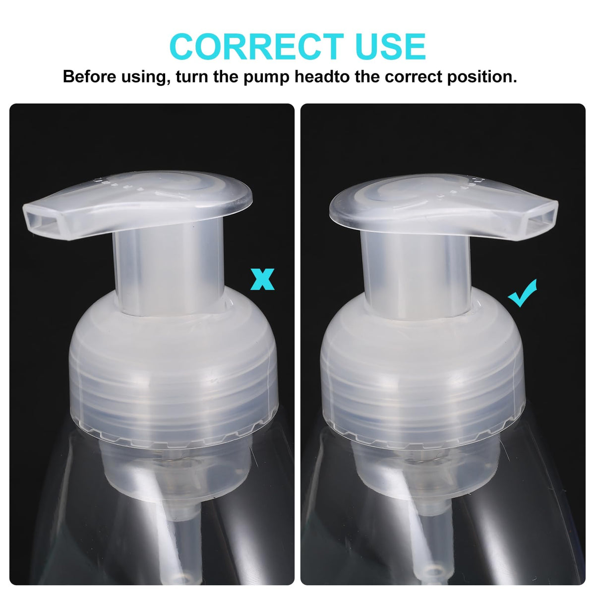 qxayxa 4-Pack 350 mL Foaming Soap Dispensers, Refillable Plastic Pumps