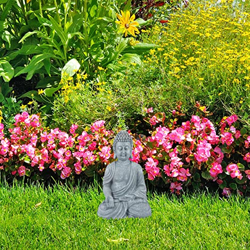 Buddha Garden Figurine – 30cm Weatherproof Grey Ornament