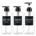 Segbeauty 3-Pack Refillable Shower Bottles | 500ml PET Plastic Pump Set