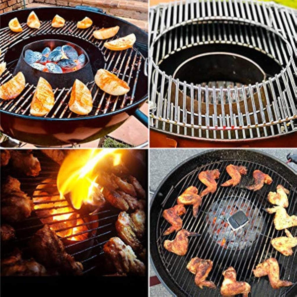 Jolof Store Stainless Steel Volcano Charcoal Basket for Weber Kettle