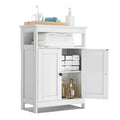 VEVOR Bathroom Floor Cabinet, 3-Tier, Wooden Storage Organizer with 2 Doors and Adjustable Shelf