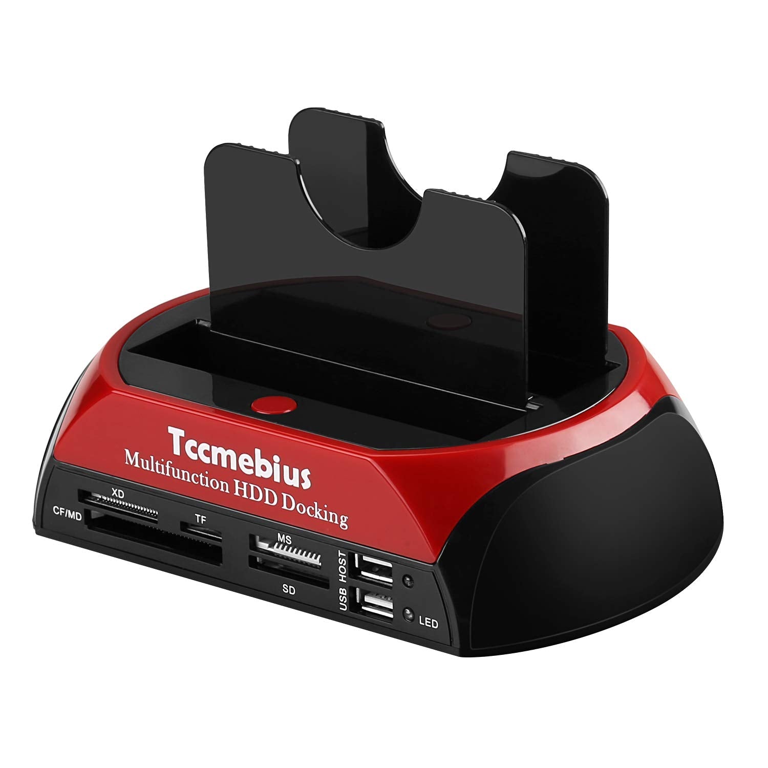 Tccmebius Dual Slot SATA IDE Hard Drive Docking Station with Card Reader