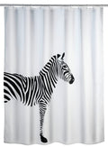 Wenko Anti-Mould Zebra Shower Curtain | Antibacterial Polyester White